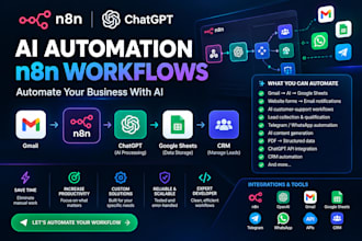 build ai automation workflows using n8n, apis and chatgpt
