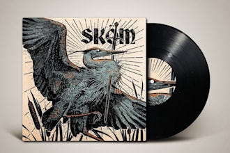 design album cover art single cover art in handrawn