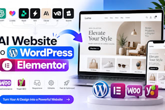 convert lovable, replit, bolt or claude ai website to wordpress elementor