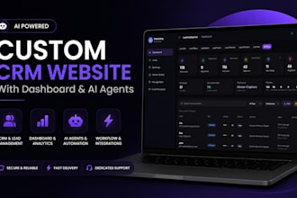 develop a custom website with CRM dashboard and ai agent integration
