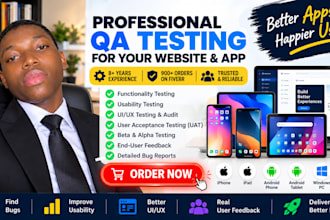 do app testing, qa review, website testing and usability testing