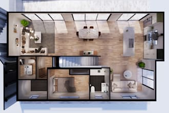 model 3d floorplan from 2d floor plan