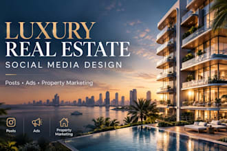 design luxury real estate social media posts and property ads