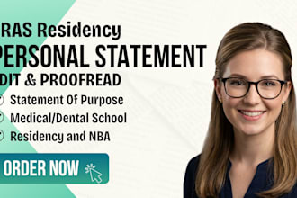 expertly edit eras residency, medical school and fellowship personal statements