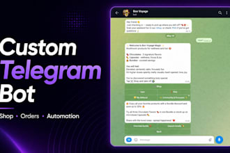 develop a custom python telegram bot with api and workflow automation