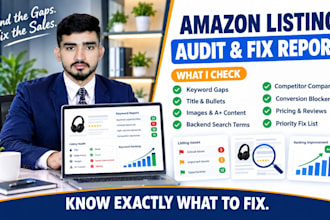 do an amazon listing audit with keyword gap analysis and a fix report