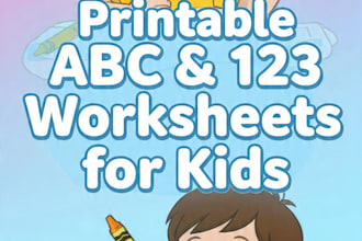 design cute abc and number tracing worksheets for kids