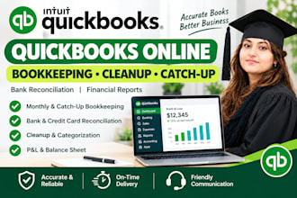 quickbooks online bookkeeping, cleanup and setup