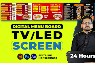 design modern restaurant menu and digital menu board