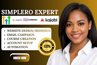 simplero website design kajabi website design email campaign landing page