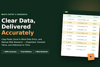provide fast and accurate data entry and web research support