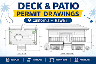 prepare california and hawaii deck patio pergola and porch permit drawings
