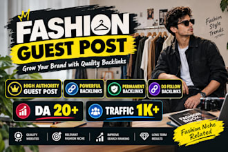 provide high quality fashion backlinks with fashion guest posts