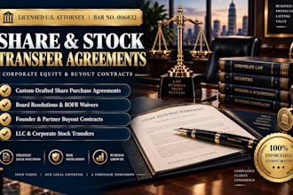 draft a professional share transfer agreement as a US attorney