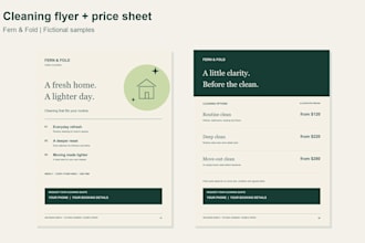 design a cleaning business flyer and matching price list