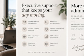 provide professional executive virtual assistant support