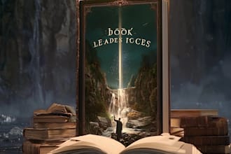 create a fantasy book cover art, e book cover design