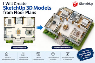 create sketchup 3d models from floor plans