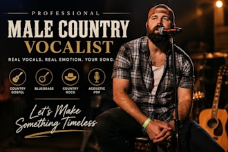 record modern pop country song indie country rock americana as male singer