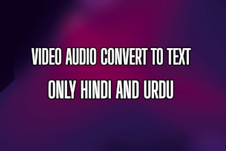 urdu hindi audio to text typing service