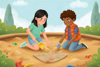 illustrate children book illustration, vector children story book illustration