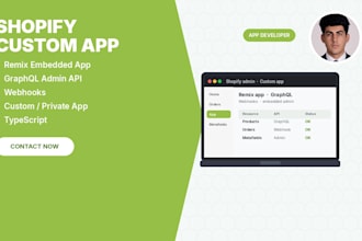 develop shopify custom app with remix graphql and polaris