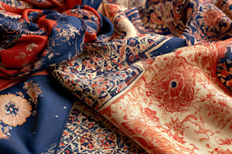 design silk scarf, bandana, shawl and kaftan