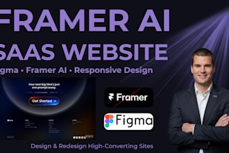 design and redesign responsive figma framer ai saas website and landing page