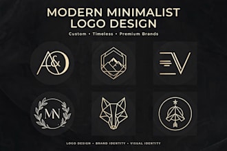 design 3 modern minimalist luxury logo for your brand