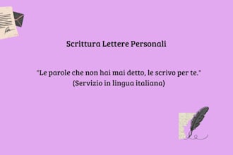 write a heartfelt personal letter or apology in italian