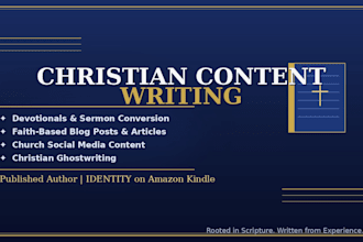 write christian devotionals and faith based content