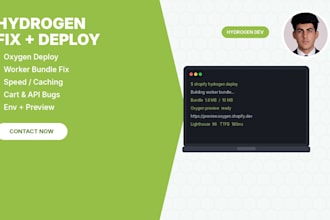 fix deploy and optimize shopify hydrogen on oxygen