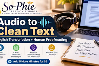 transcribe english audio and voice memos with human proofreading