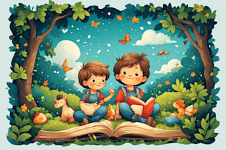 create childrens story book illustration