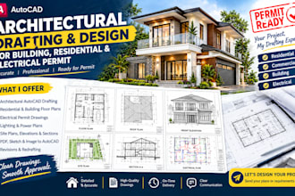 do architectural autocad drafting for building or residential, electrical permit