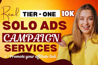 deliver 10k targeted solo ads website clicks and solo ads campaign