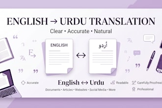 do english, urdu, and arabic translation
