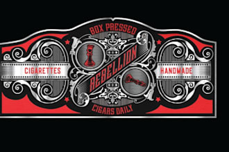 do premium cigar label, cigar band, cigar box and cigar logo design