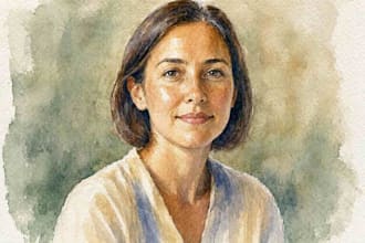 watercolor portrait painting, photo to watercolor portrait