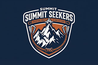 design a powerful and adventurous climbing logo