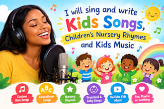sing and write kids song, children nursery rhymes and kids music