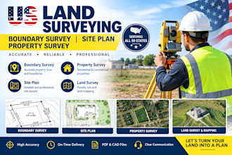 do US land survey boundary survey site plan and property survey