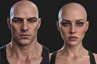 custom realistic 3d game character model for unreal engine ue5, unity, metahuman