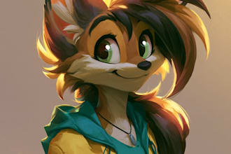 create a high quality anthro character in my unique style