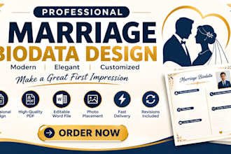 create a professional marriage biodata