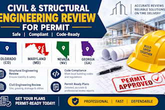 colorado, maryland nevada, ga civil and structural engineering review for permit