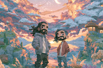 draw a cartoon cover art, single, mixtape or album cover