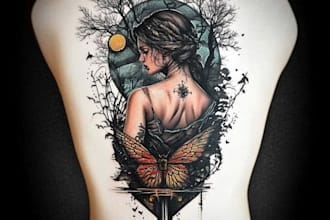 draw a custom realism tattoo design for you