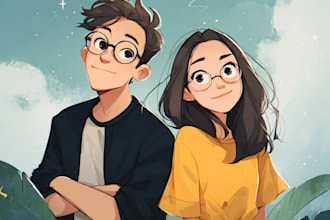 draw a anime couple character art anime