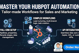 build hubspot workflows, sales automation, crm onboarding, and integration